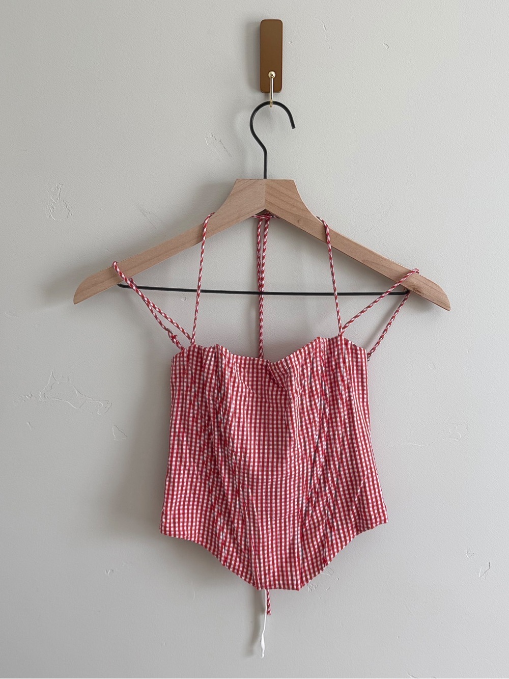 Edikted Pippa Gingham Lace-Up Back Corset Top - Picture 6 of 9